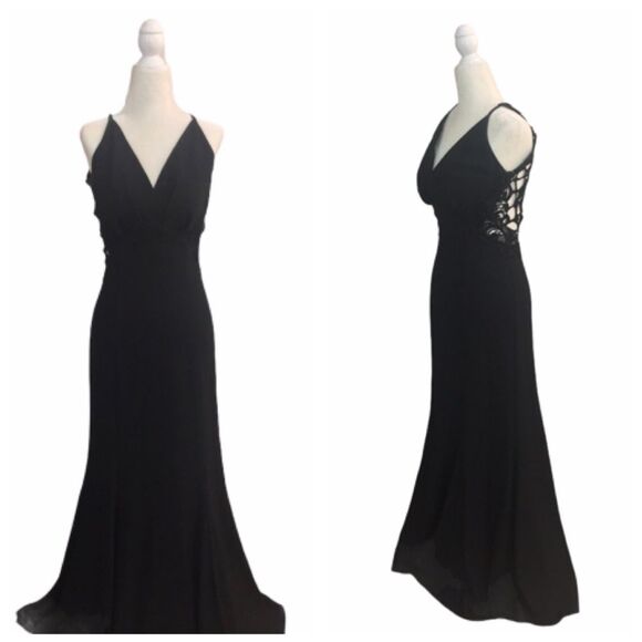 Jessica McClintock Vintage Black Mermaid Gown - Picture 2 of 16